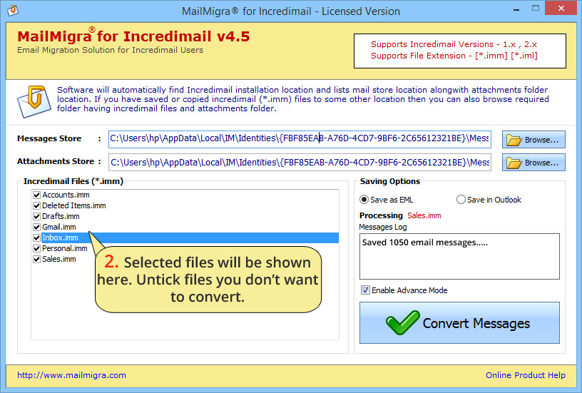 Windows 7 SoftStella IncrediMail Converter 2.0 full