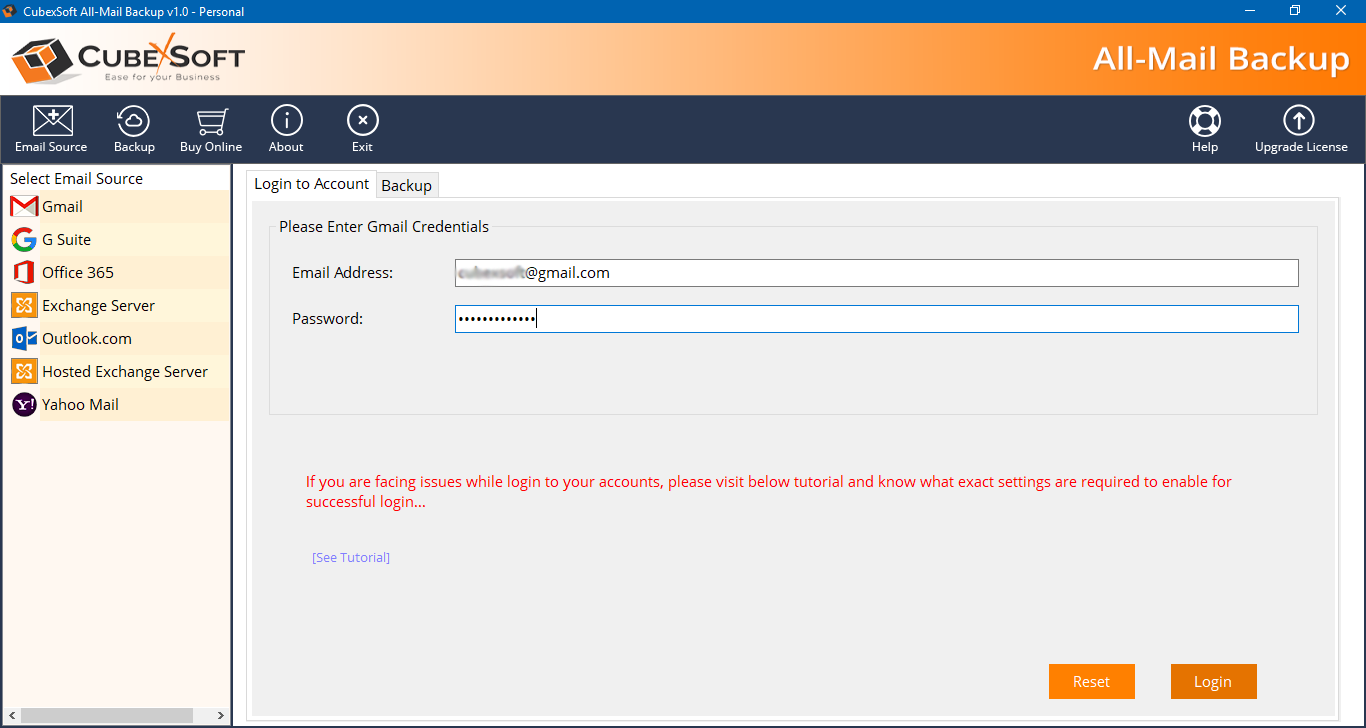 Select G Suite application